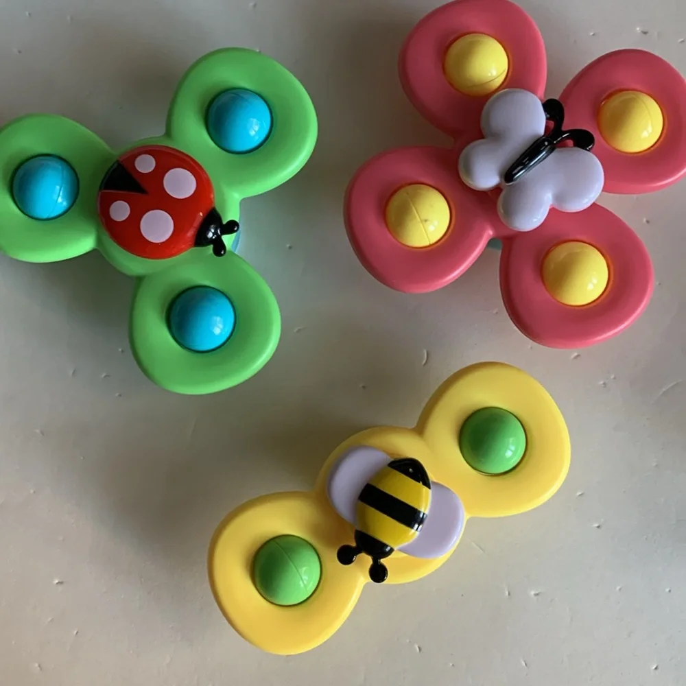 Set of 3 Strong Suction Cup Fidget Rotating Sensory Toy